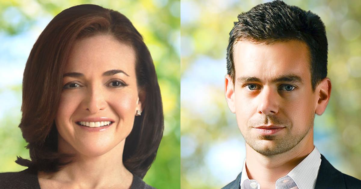 alt="Sheryl Sandberg and Jack Dorsey"