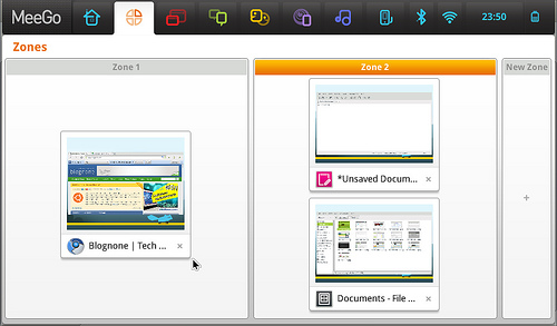 alt="แท็บ Zones ใน MeeGo"