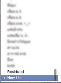 alt="หากต้องการสร้างรายชื่อใหม่ ให้กลิ้งลูกกลิ้ง (Scroll) ลงไปจนสุด จะพบคำว่า New list ให้คลิกแล้วพิมพ์ชื่อที่ต้องการตั้ง ระบบจะเพิ่มรายชื่อและเพิ่มเพื่อนคนดังกล่าวลงในรายชื่อนั้นให้เลย"