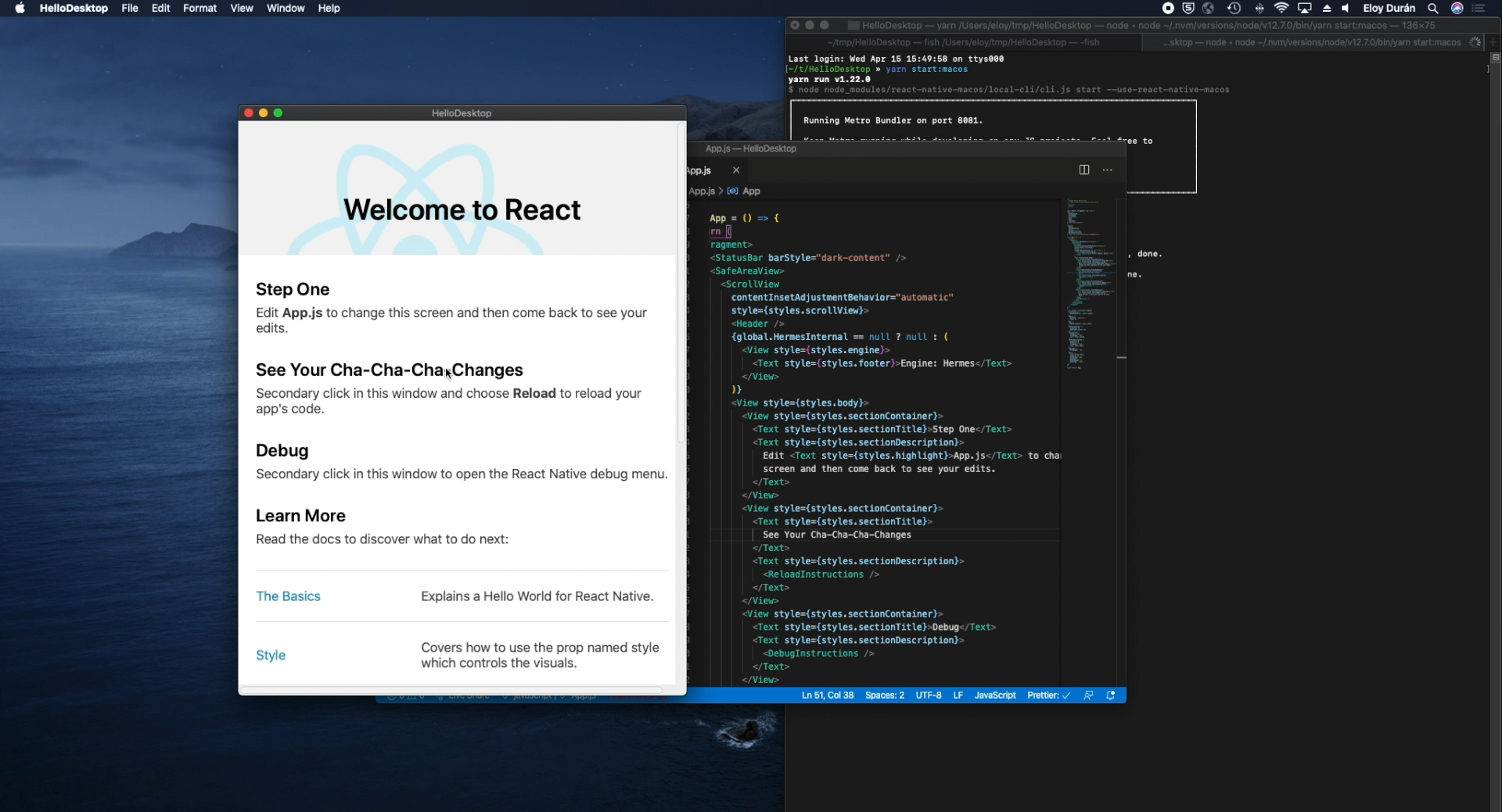 React desktop app