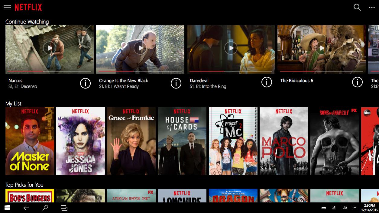 Netflix ออกแอพแบบ Universal บน Windows 10 แล้ว | Blognone