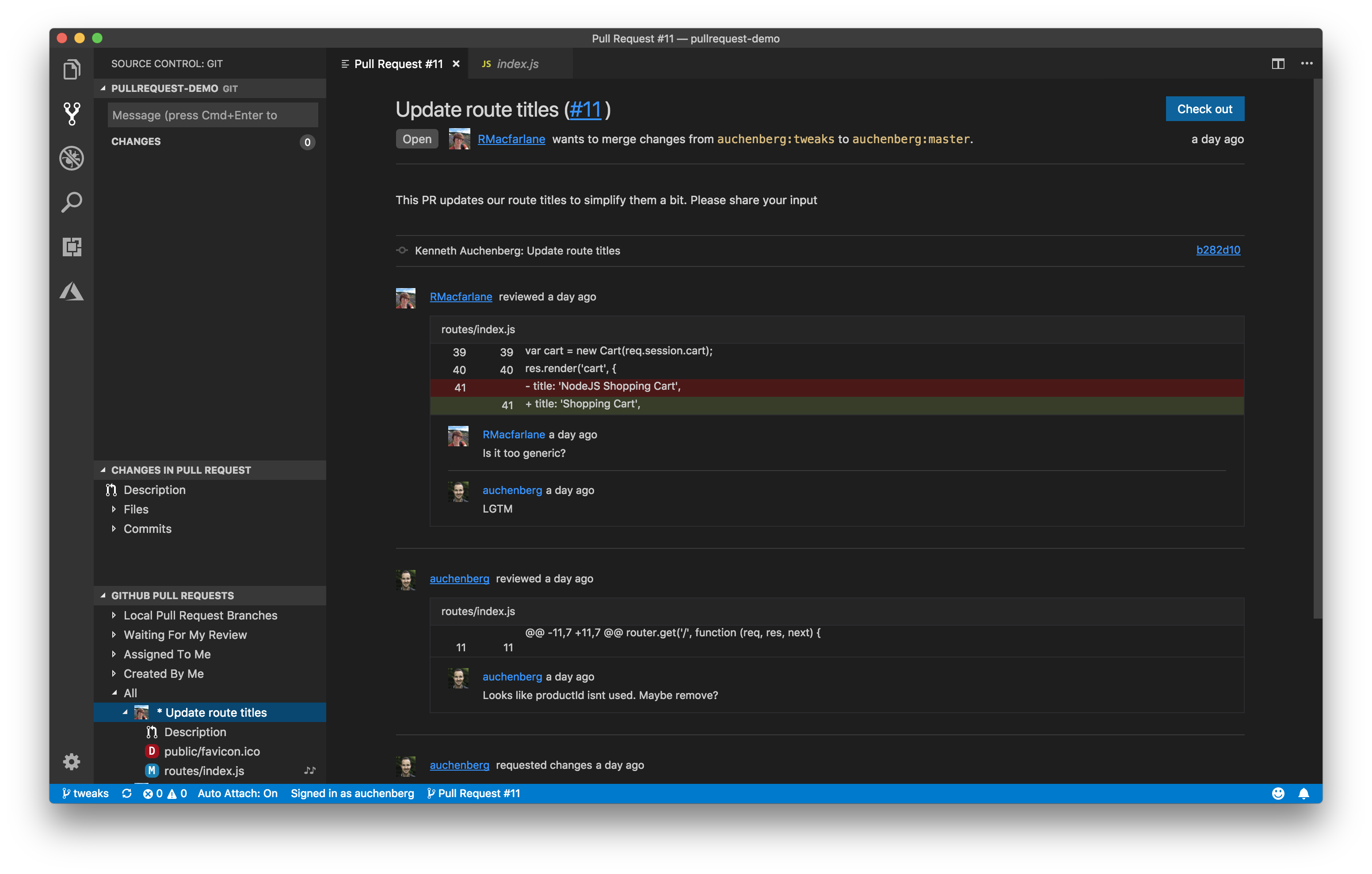 Visual Studio Code GitHub Pull Requests Techfeedthai