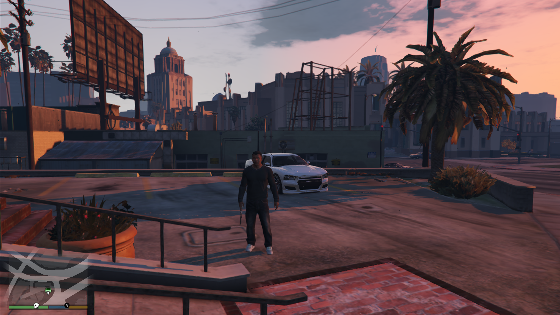 alt="GTA V running on FSR 1.0 and FXAA enabled"