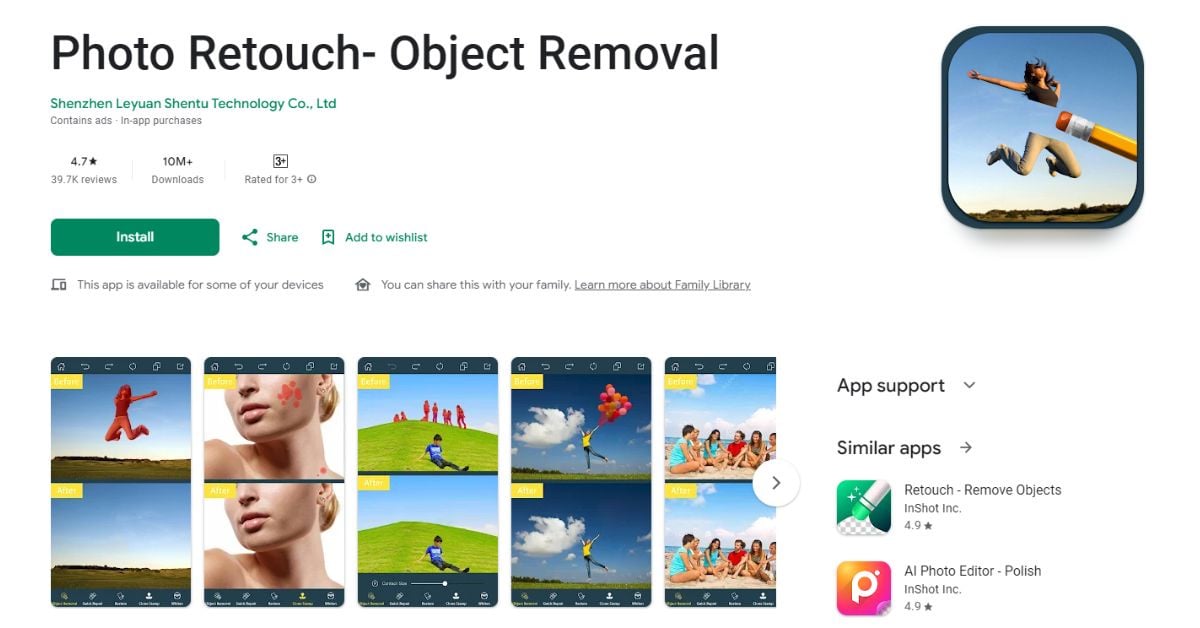 alt="แอปลบคน Photo Retouch- Object Removal"