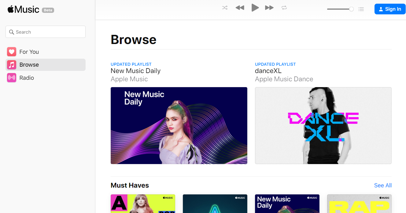 alt="Apple Music on Web"
