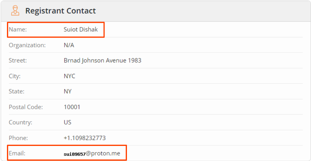 alt="ภาพที่ 4 ข้อมูล Registrant Contact ที่พบจากการตรวจสอบข้อมูลใน Whois record"