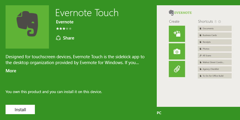 download evernote touch